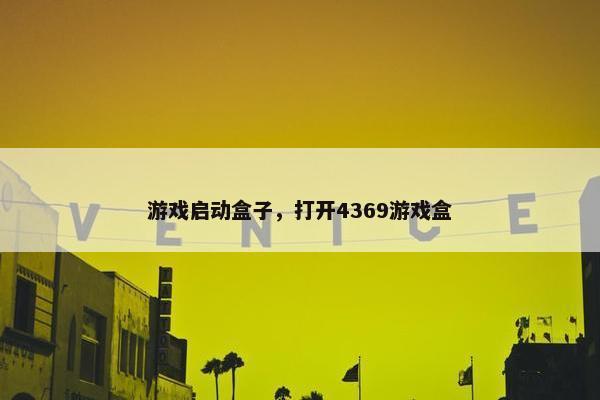 游戏启动盒子，打开4369游戏盒