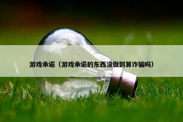 游戏承诺（游戏承诺的东西没做到算诈骗吗）