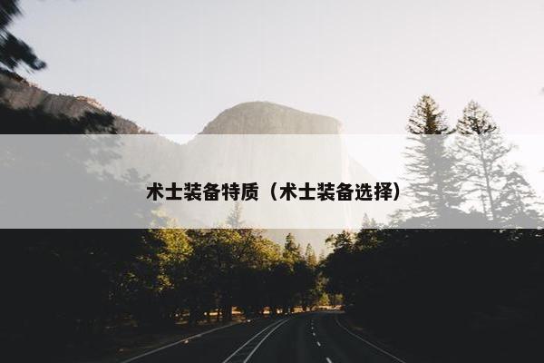 术士装备特质（术士装备选择）