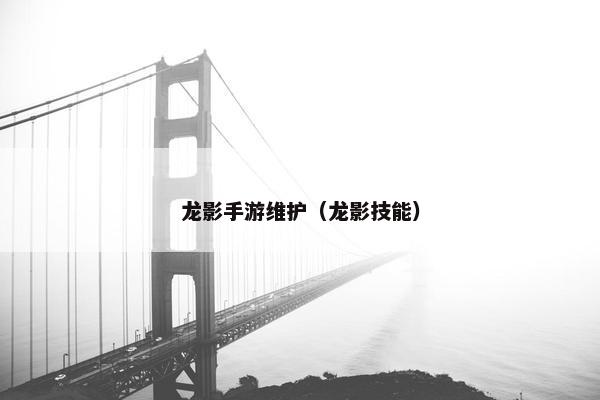 龙影手游维护（龙影技能）