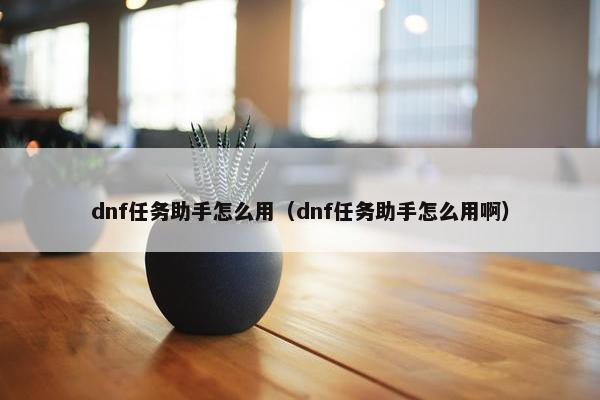 dnf任务助手怎么用（dnf任务助手怎么用啊）