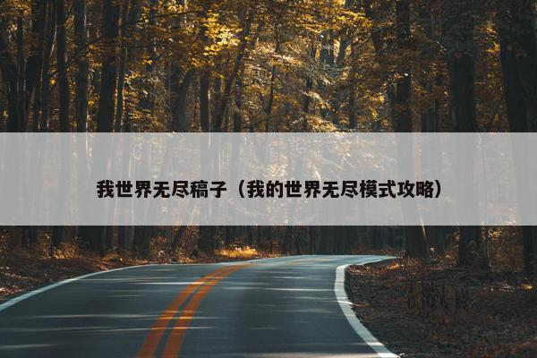 我世界无尽稿子（我的世界无尽模式攻略）