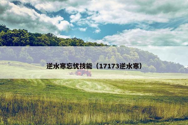 逆水寒忘忧技能（17173逆水寒）