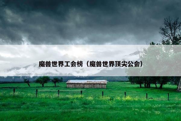 魔兽世界工会榜（魔兽世界顶尖公会）