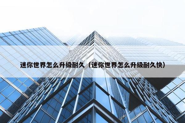 迷你世界怎么升级耐久（迷你世界怎么升级耐久快）