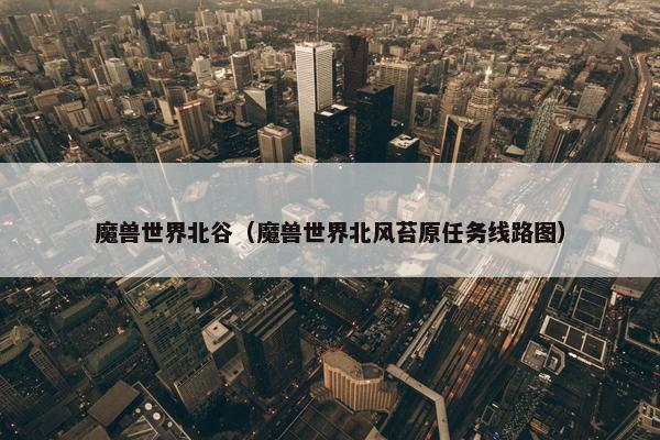魔兽世界北谷（魔兽世界北风苔原任务线路图）