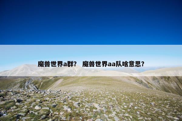 魔兽世界a群？ 魔兽世界aa队啥意思？