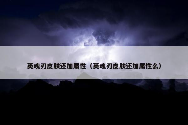 英魂刃皮肤还加属性（英魂刃皮肤还加属性么）