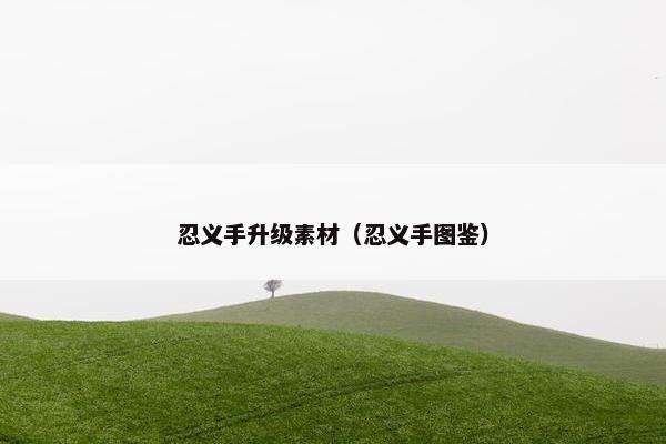 忍义手升级素材（忍义手图鉴）