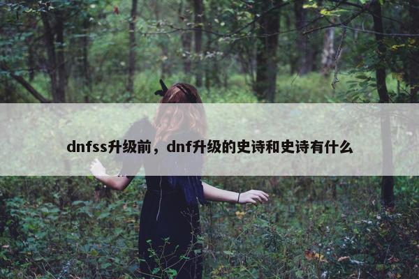 dnfss升级前，dnf升级的史诗和史诗有什么