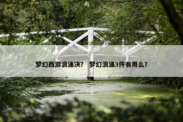 梦幻西游浪涌决？ 梦幻浪涌3件有用么？
