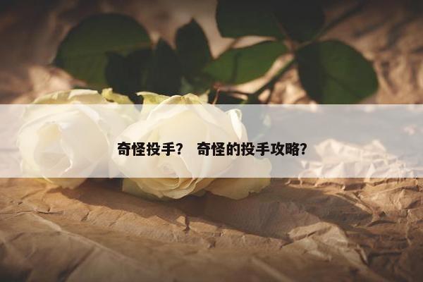 奇怪投手？ 奇怪的投手攻略？