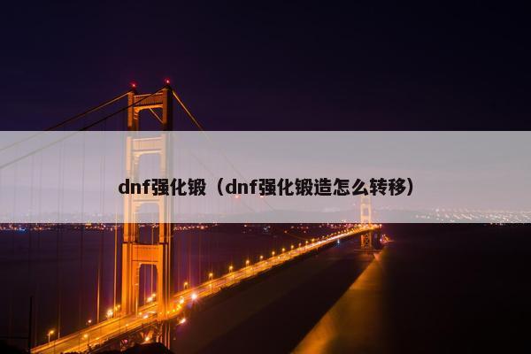 dnf强化锻（dnf强化锻造怎么转移）