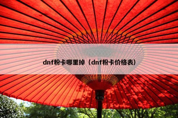 dnf粉卡哪里掉（dnf粉卡价格表）