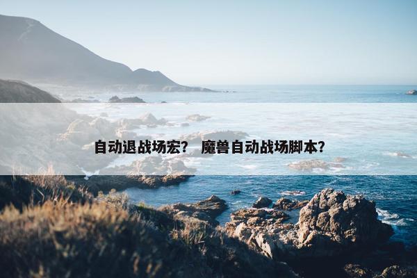 自动退战场宏？ 魔兽自动战场脚本？