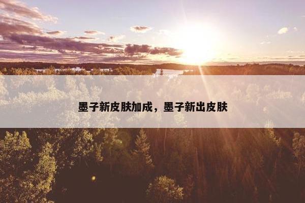 墨子新皮肤加成，墨子新出皮肤