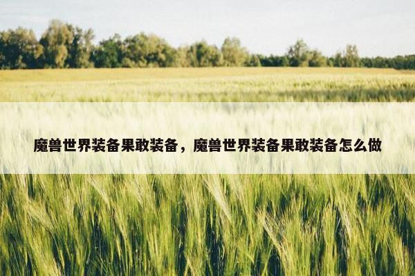 魔兽世界装备果敢装备，魔兽世界装备果敢装备怎么做