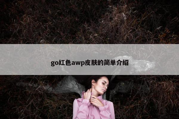 go红色awp皮肤的简单介绍