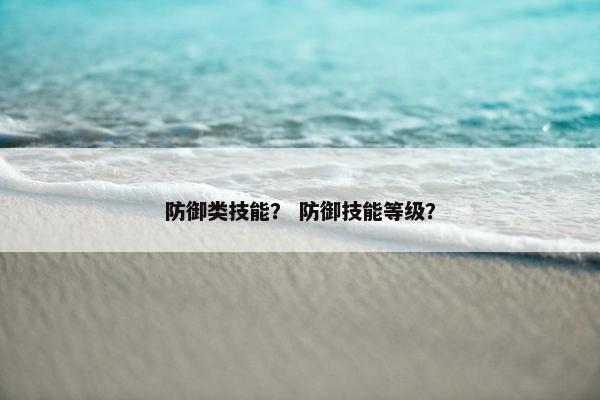 防御类技能？ 防御技能等级？