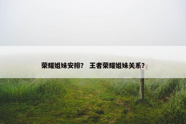 荣耀姐妹安排？ 王者荣耀姐妹关系？