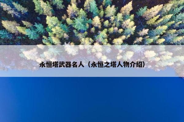 永恒塔武器名人（永恒之塔人物介绍）