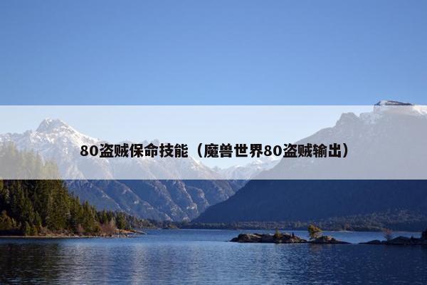 80盗贼保命技能（魔兽世界80盗贼输出）