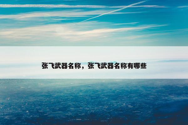 张飞武器名称，张飞武器名称有哪些