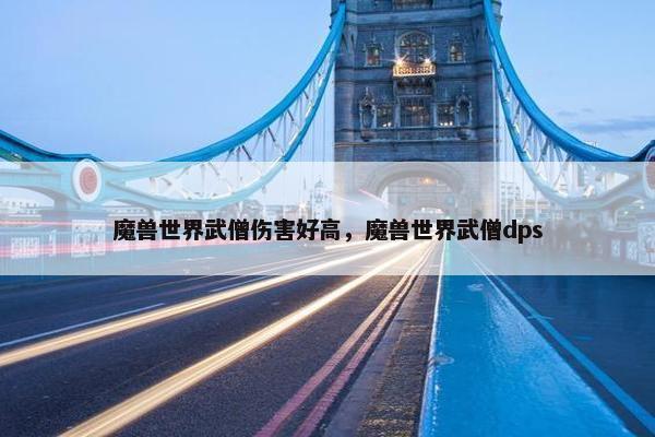 魔兽世界武僧伤害好高，魔兽世界武僧dps