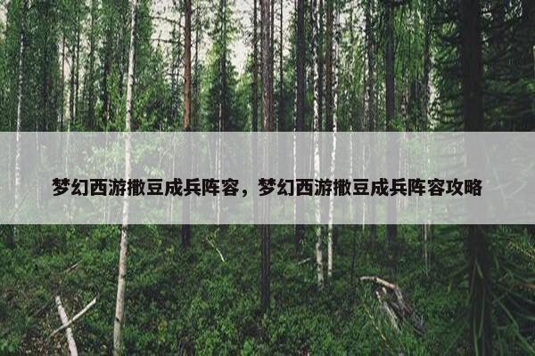 梦幻西游撒豆成兵阵容，梦幻西游撒豆成兵阵容攻略
