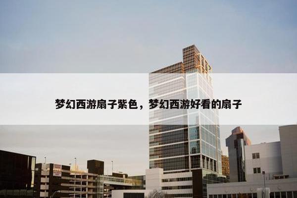 梦幻西游扇子紫色，梦幻西游好看的扇子