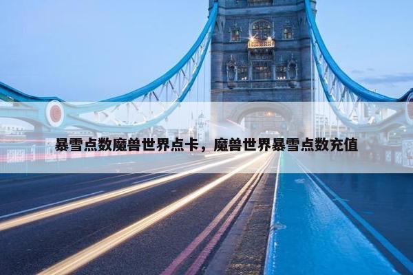 暴雪点数魔兽世界点卡，魔兽世界暴雪点数充值