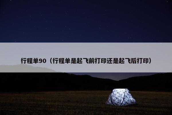 行程单90（行程单是起飞前打印还是起飞后打印）