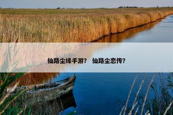 仙路尘缘手游？ 仙路尘恋传？