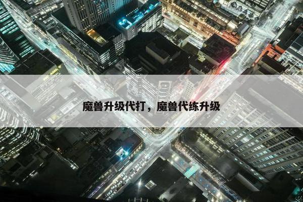 魔兽升级代打，魔兽代练升级
