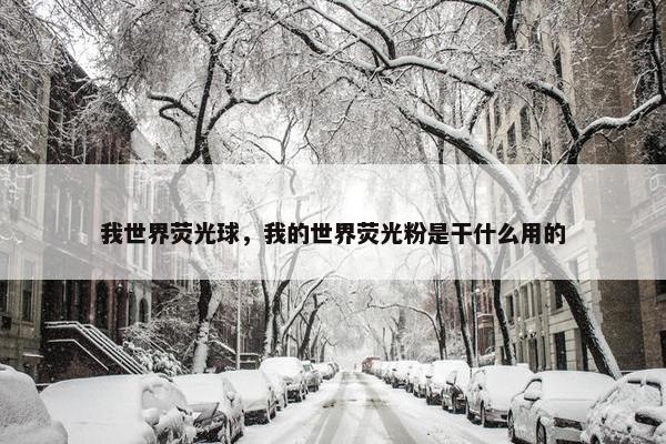 我世界荧光球，我的世界荧光粉是干什么用的