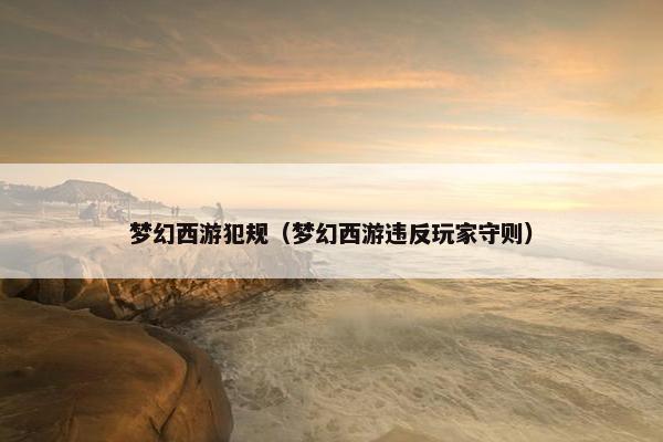 梦幻西游犯规（梦幻西游违反玩家守则）