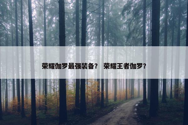 荣耀伽罗最强装备？ 荣耀王者伽罗？