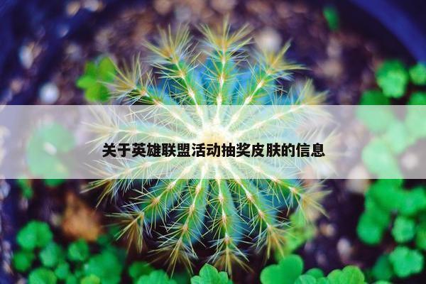 关于英雄联盟活动抽奖皮肤的信息