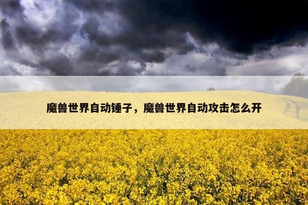 魔兽世界自动锤子，魔兽世界自动攻击怎么开