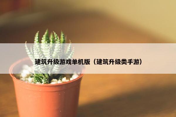 建筑升级游戏单机版（建筑升级类手游）