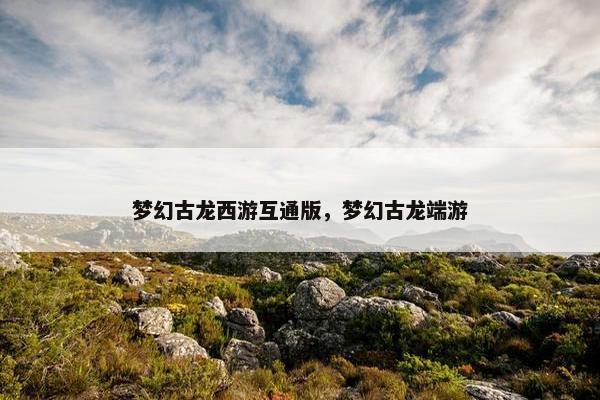 梦幻古龙西游互通版，梦幻古龙端游