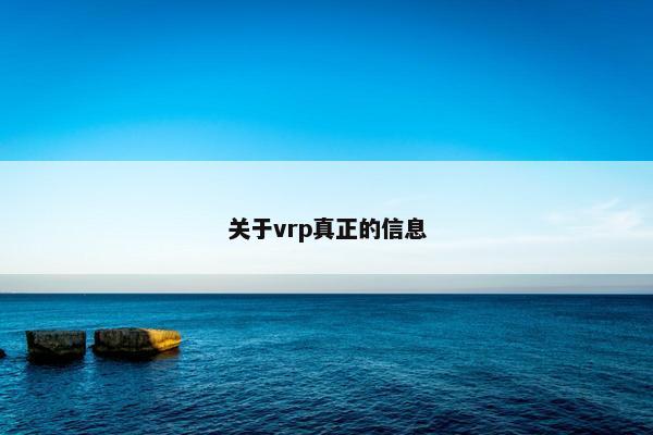 关于vrp真正的信息