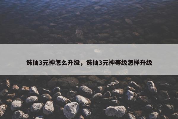 诛仙3元神怎么升级，诛仙3元神等级怎样升级
