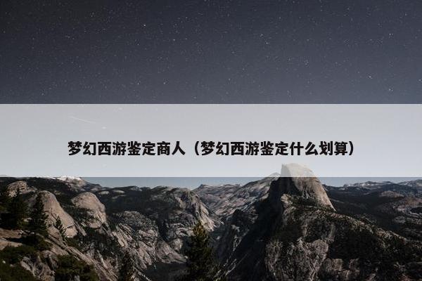 梦幻西游鉴定商人（梦幻西游鉴定什么划算）