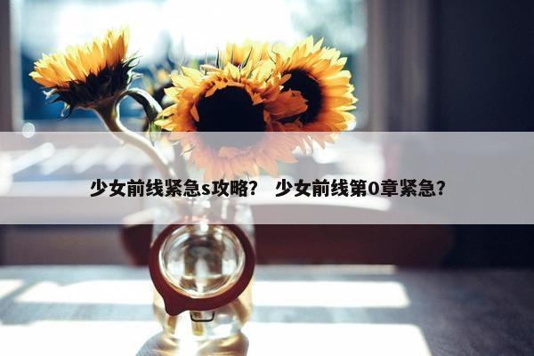 少女前线紧急s攻略？ 少女前线第0章紧急？
