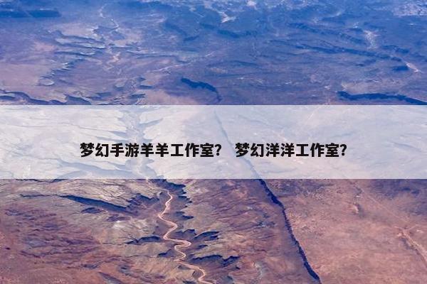 梦幻手游羊羊工作室？ 梦幻洋洋工作室？