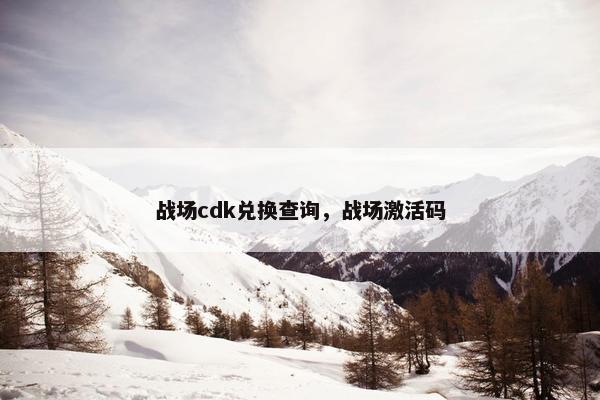 战场cdk兑换查询，战场激活码