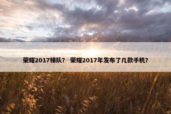 荣耀2017梯队？ 荣耀2017年发布了几款手机？