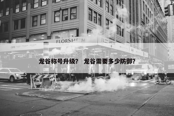 龙谷称号升级？ 龙谷需要多少防御？