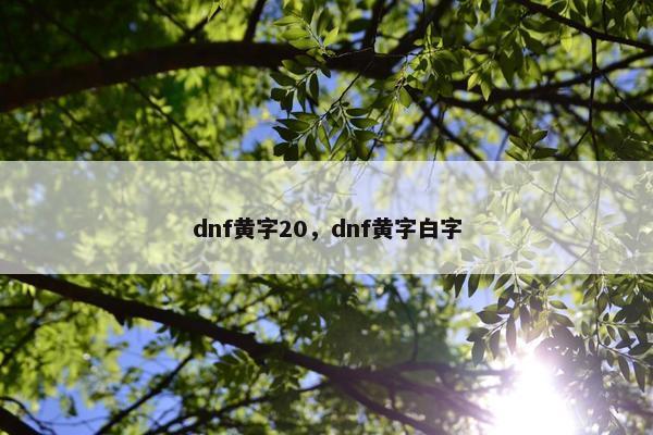 dnf黄字20，dnf黄字白字